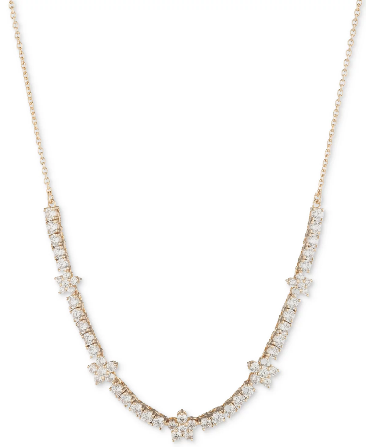 Marchesa Cubic Zirconia Flower Statement Necklace, 16