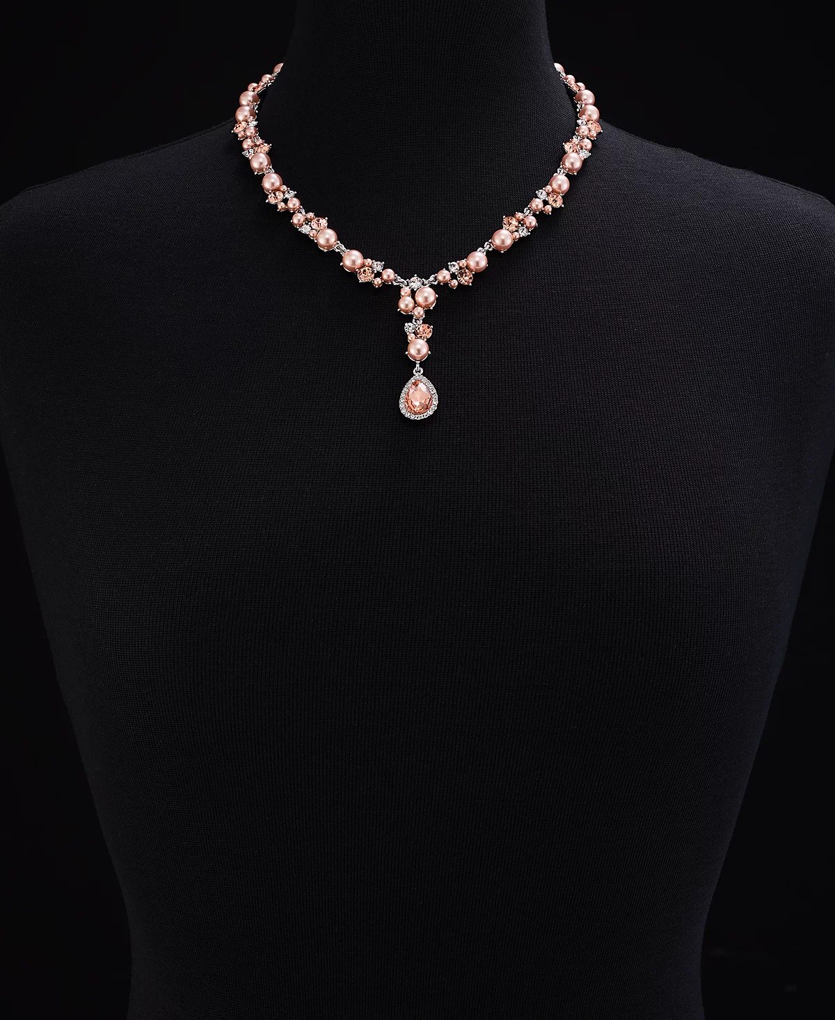 Charter Club Silver-Tone Pink Crystal - Imitation Pearl Lariat Necklace 17 2 extender Exclusively at Macys 5090₽
