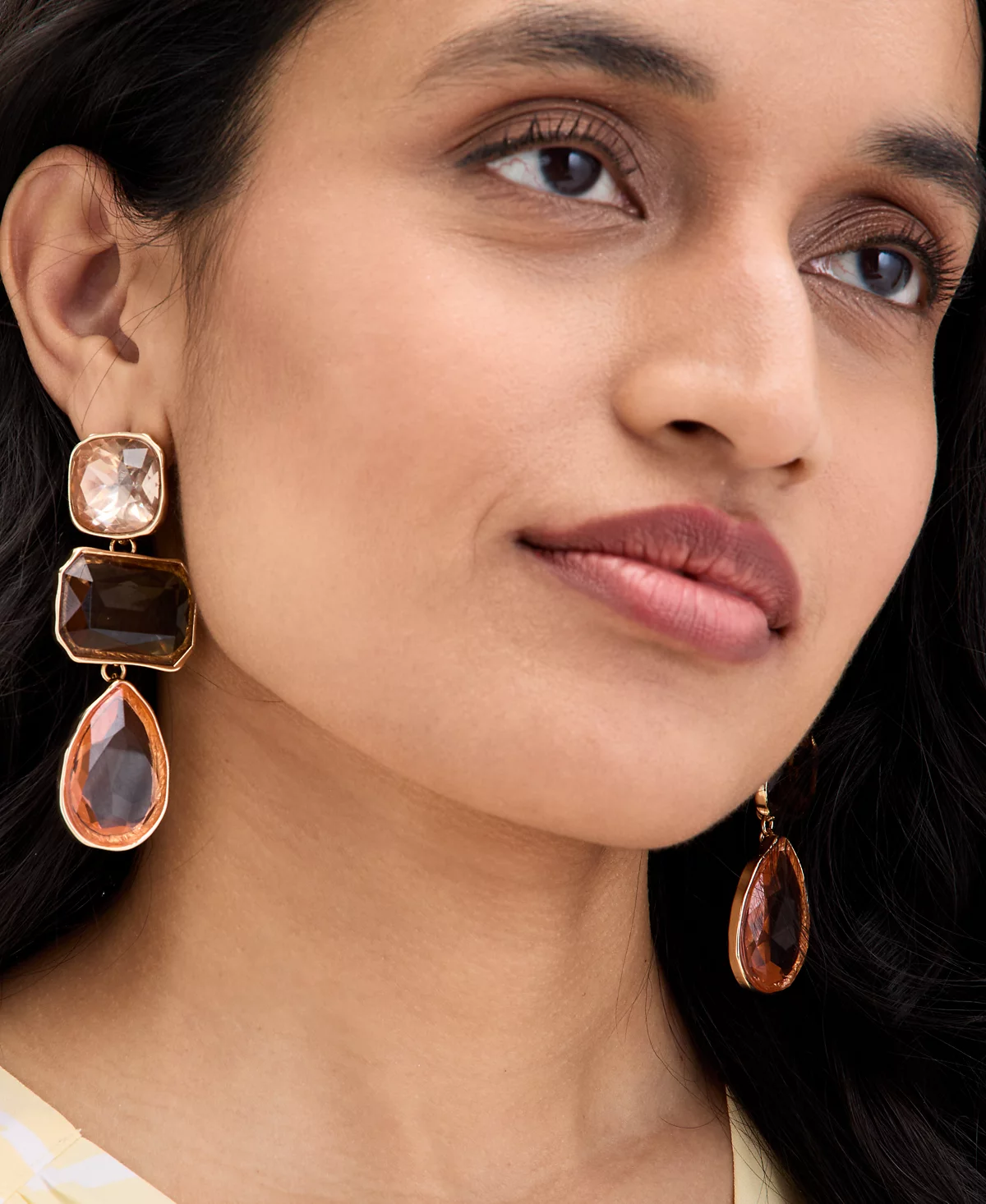 INC International Concepts Gold-Tone Color Stone Triple Drop Earrings Exclusively at Macys 5990₽