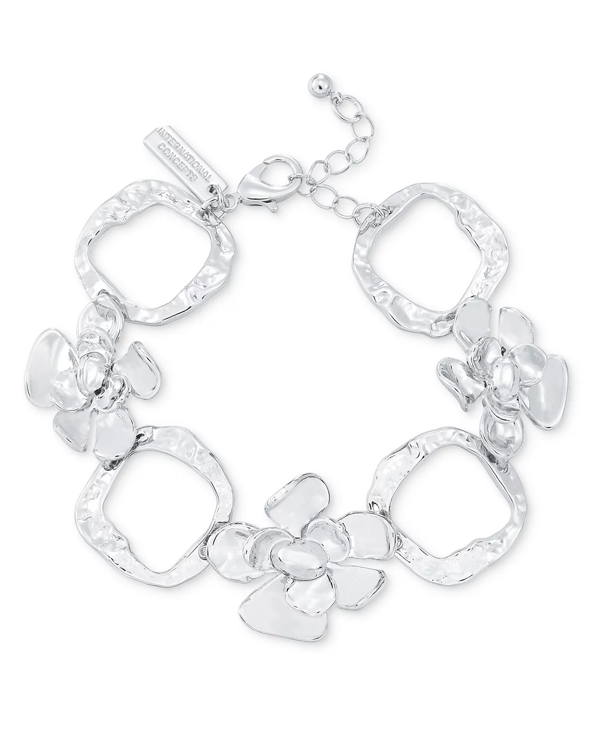 INC International Concepts Silver-Tone Flower Statement Flex Bracelet Exclusively at Macys 5990₽