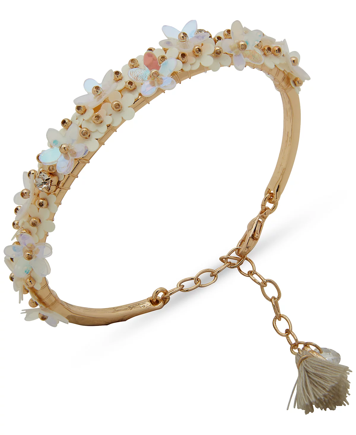 lonna - lilly Gold-Tone Crystal - Flower Cluster Cuff Bracelet