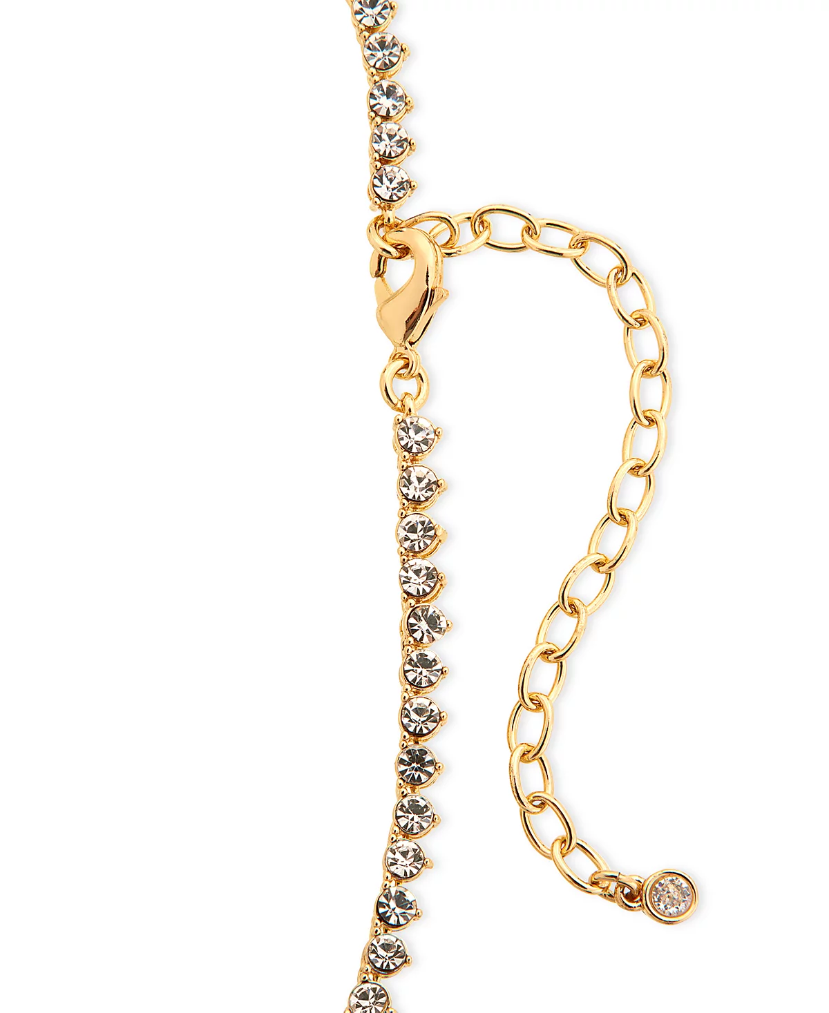 On 34th Gold-Tone Graduated Crystal Collar Necklace 15 3 extender Created for Macys 4690₽