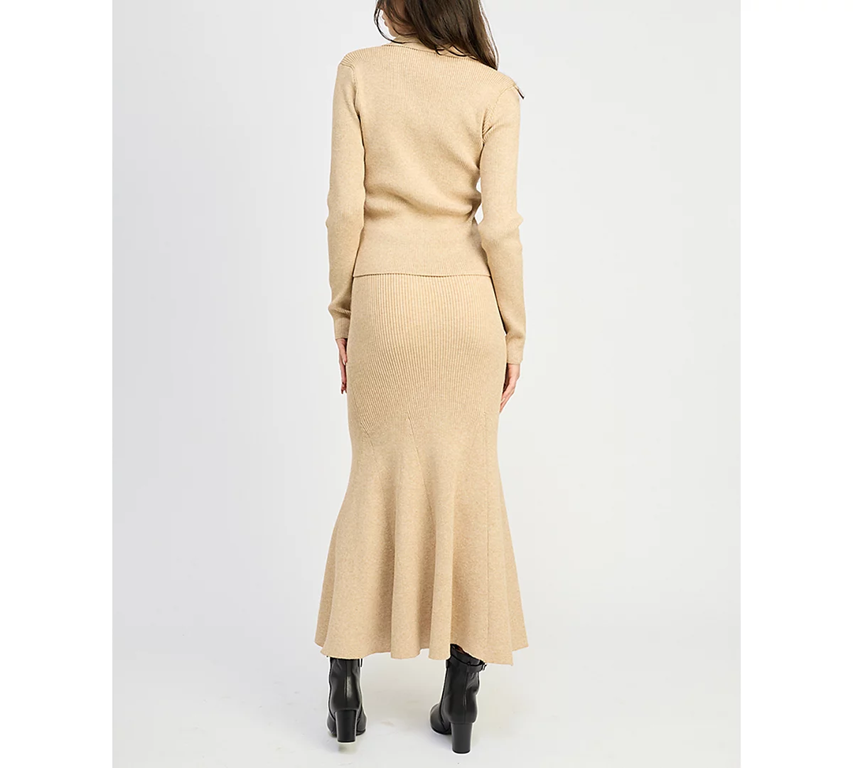 En Saison Women's Gweneth Cardigan - Gweneth Pull-On Knit Maxi Skirt