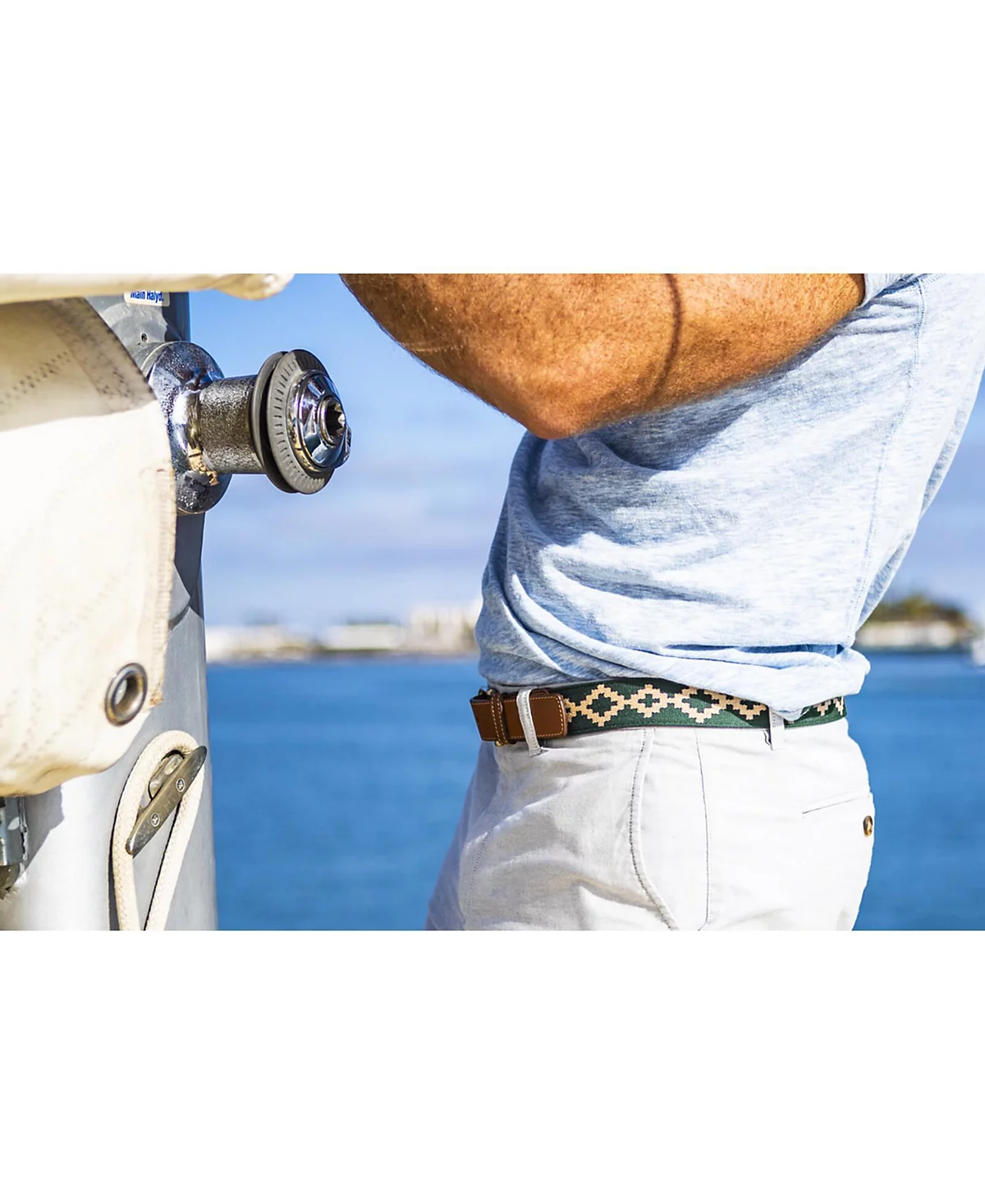 La Matera Mens Bariloche Woven Belt Tan 37090₽