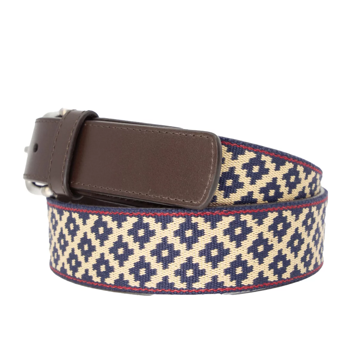 La Matera Men's Diplomatico Woven Belt Chocolate