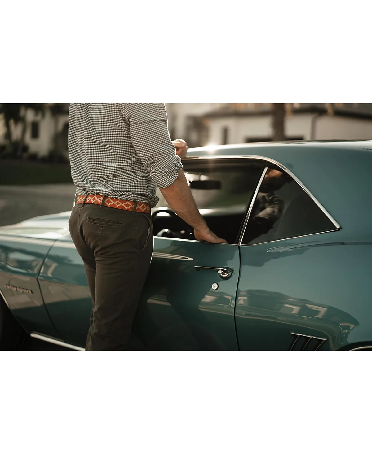 La Matera Men's Talampaya Woven Belt Tan