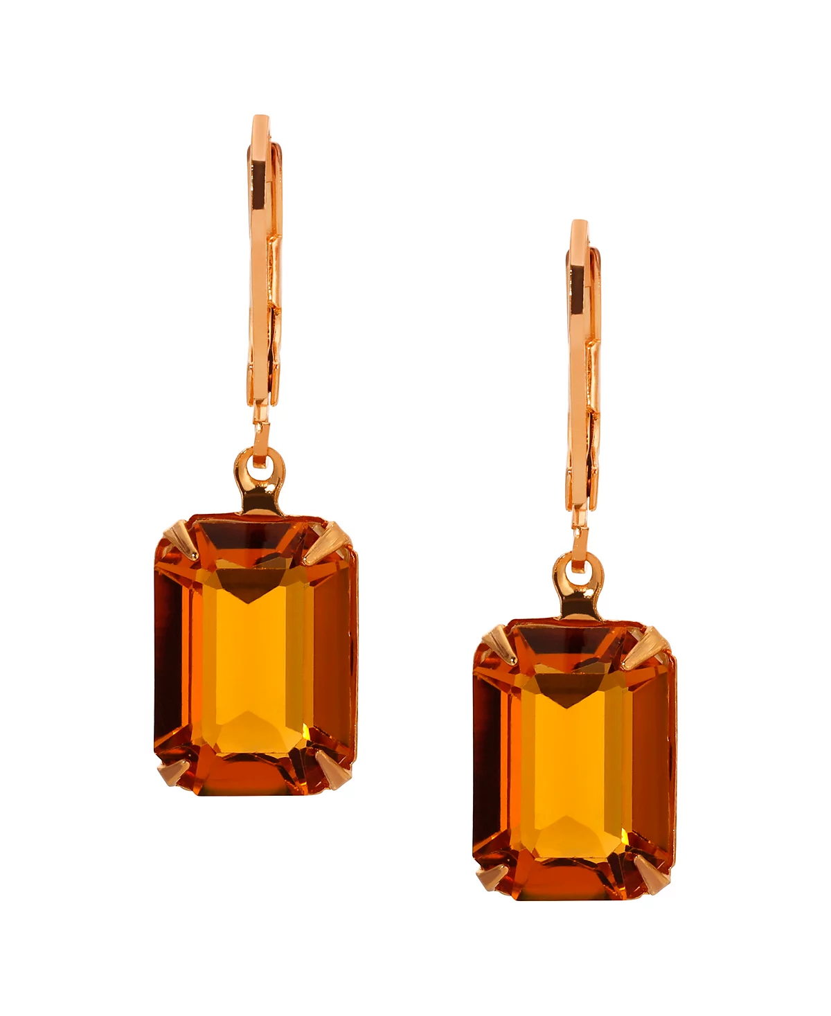 2028 Topaz Crystal Rectangular Drop Earrings 6890₽