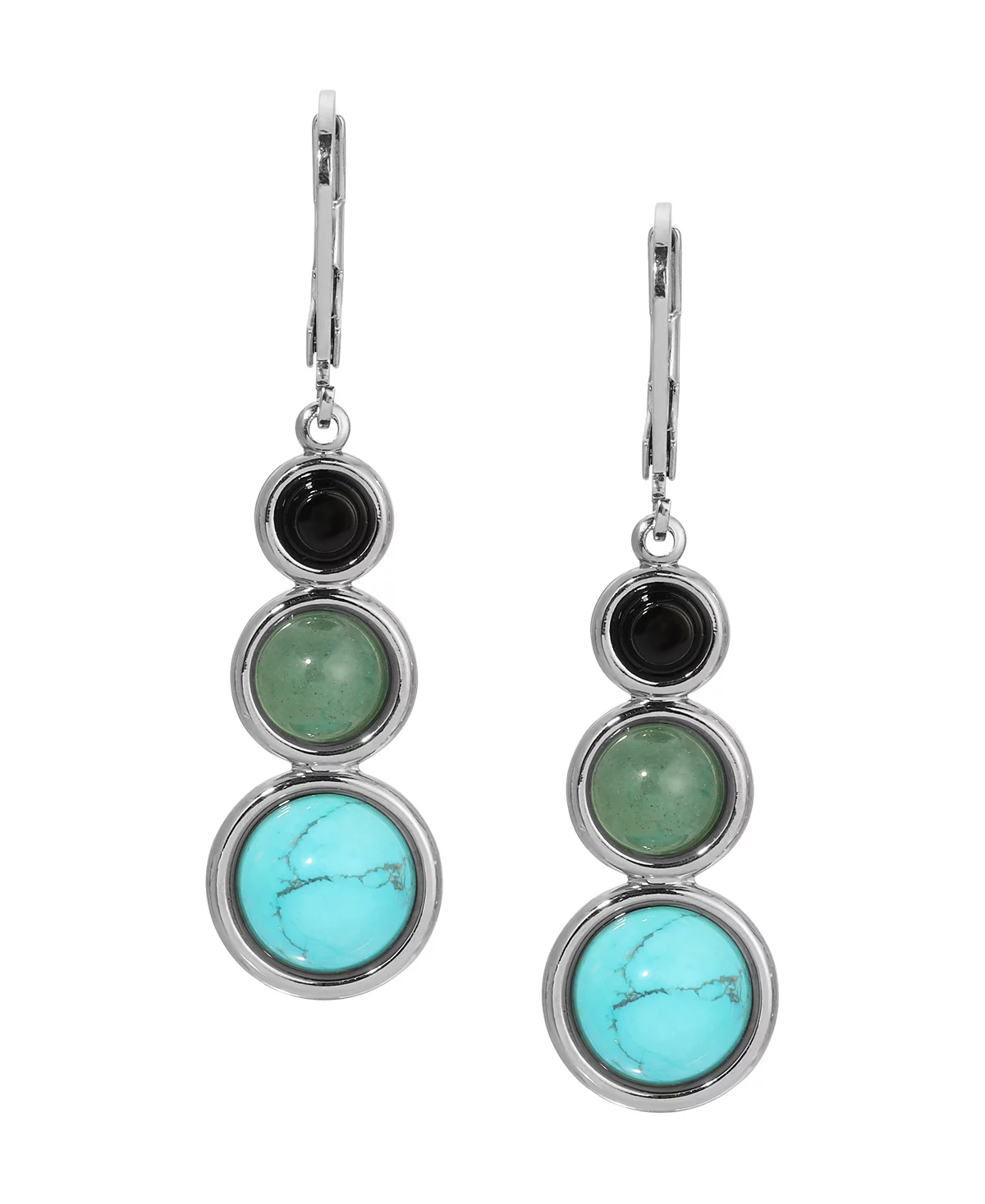 2028 Onyx Jade Turquoise Linear Earrings 7190₽