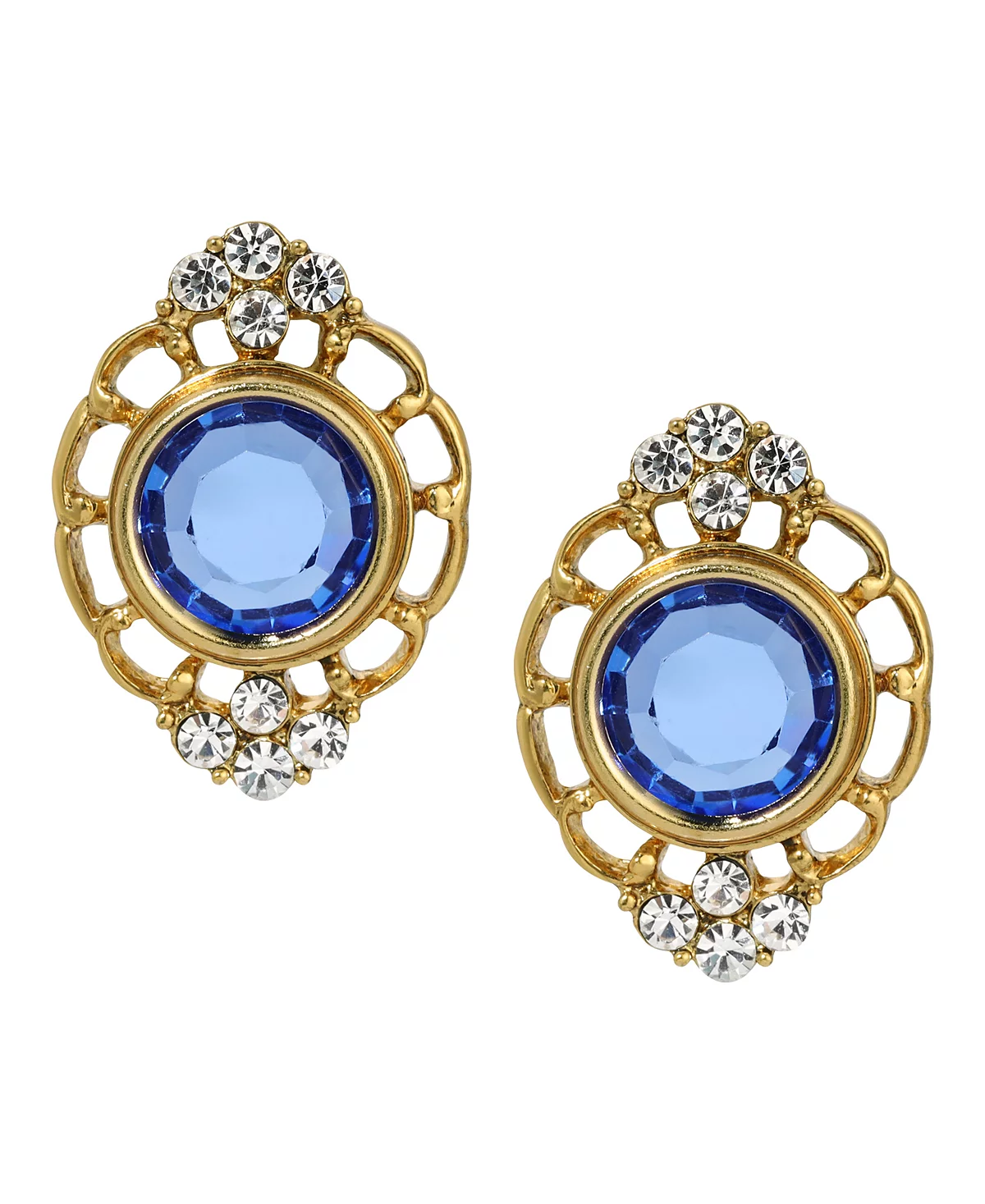 2028 Crystal Filigree Button Earrings 10490₽