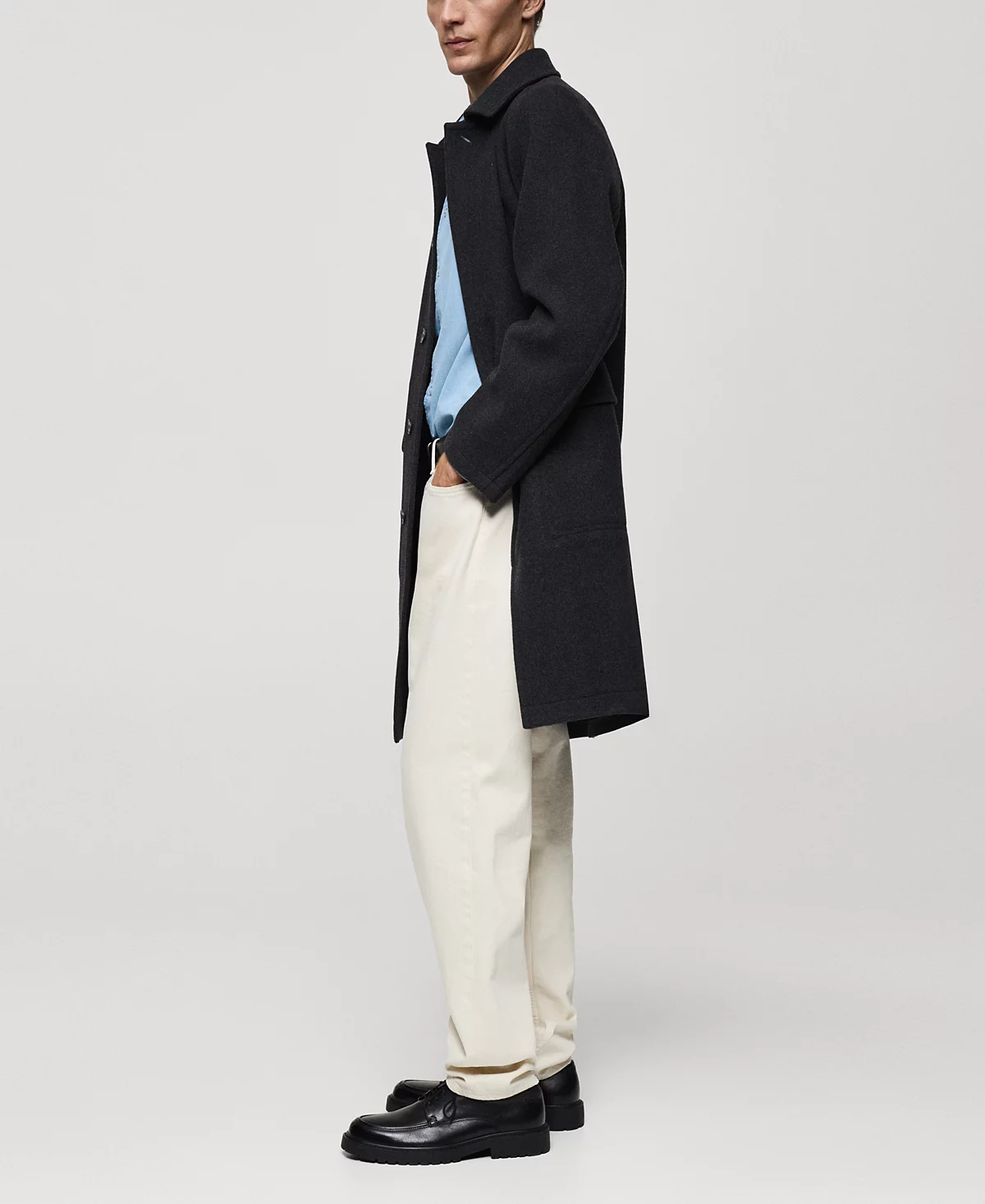 Mango Mens Pocketed Wool Coat 22090₽