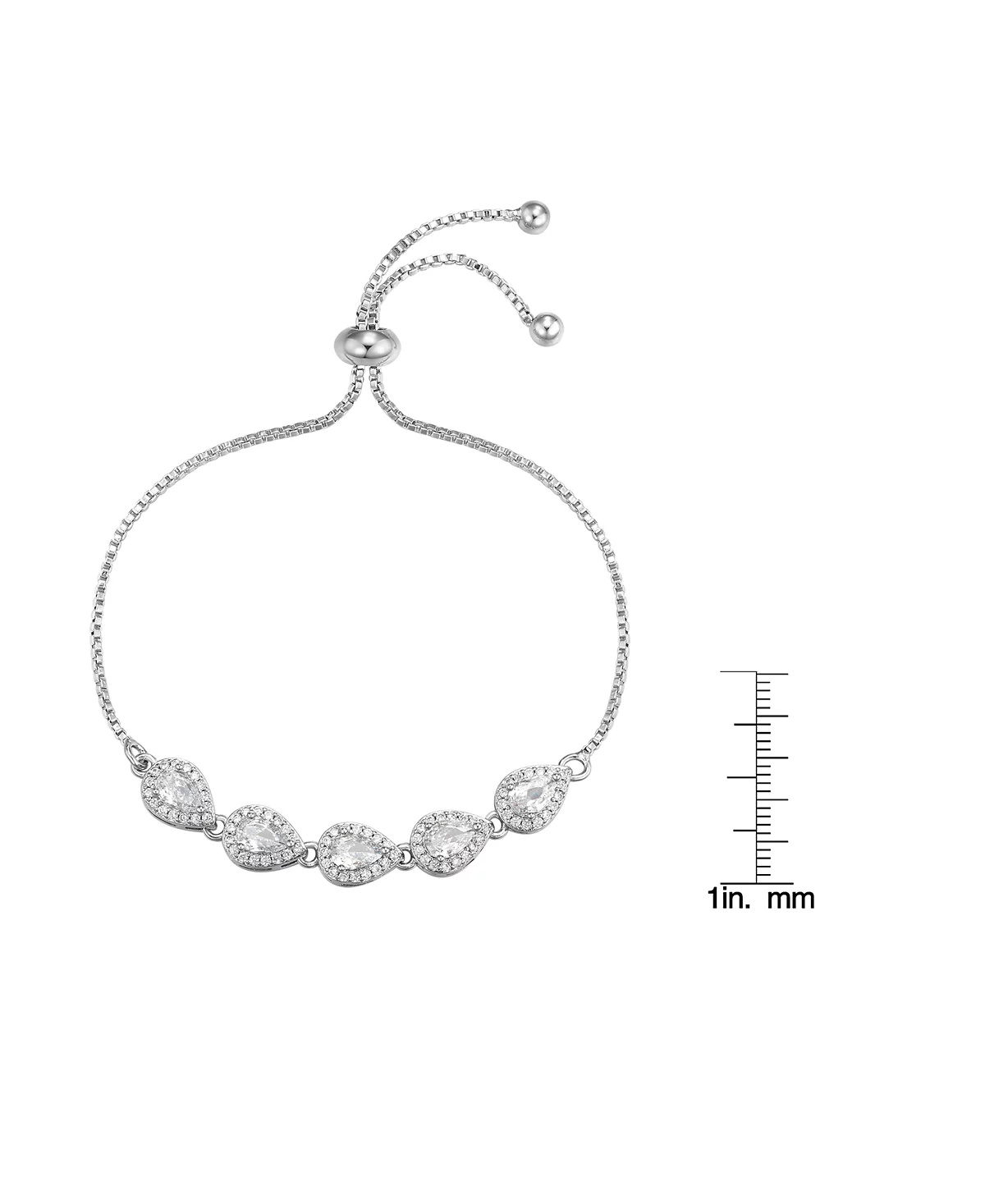 Macys Cubic Zirconia Pear Link Adjustable Bracelet 7390₽