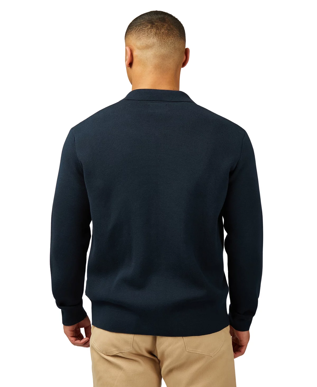 Ben Sherman Mens Textured Zip Through Polo Shirt 25690₽