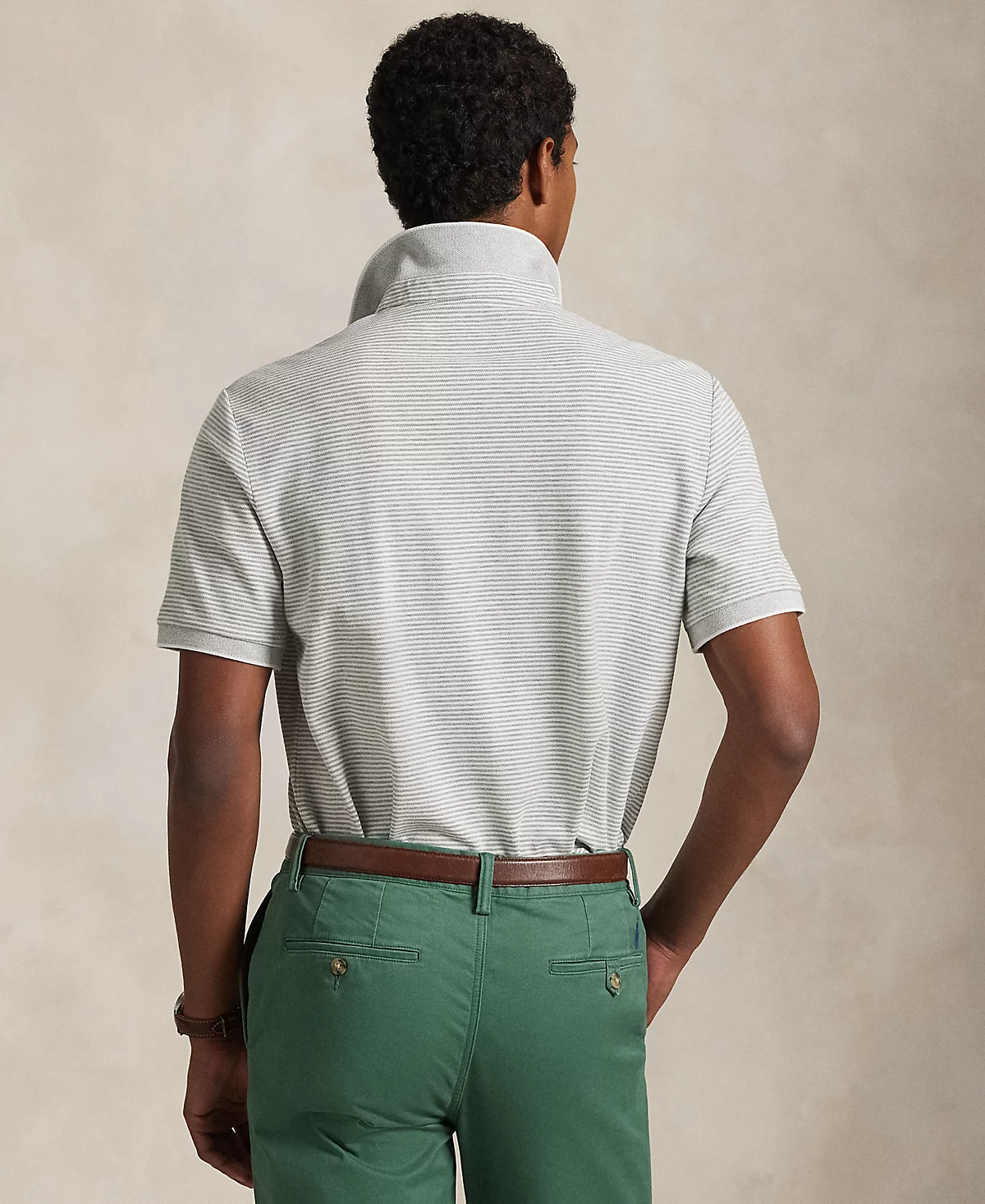 Мужская классическая рубашка поло из эластичной оксфордской сетки Polo Ralph Lauren