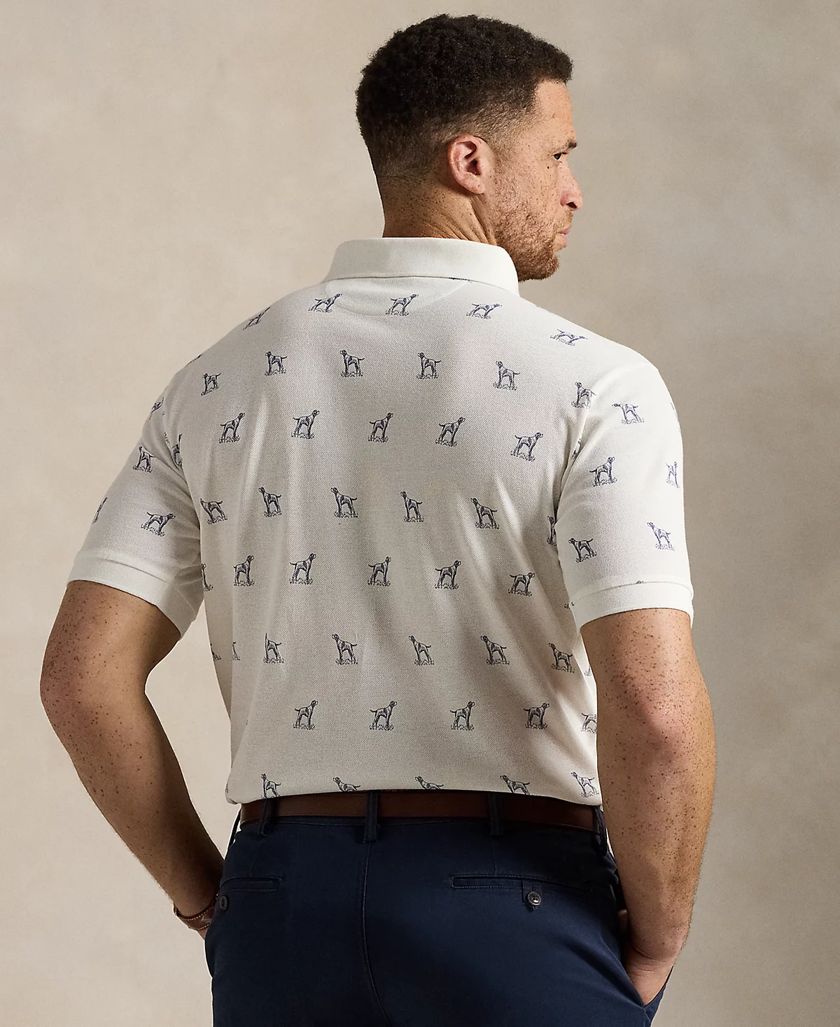 Мужская сетчатая рубашка-поло Polo Ralph Lauren от Big & Tall с принтом собаки