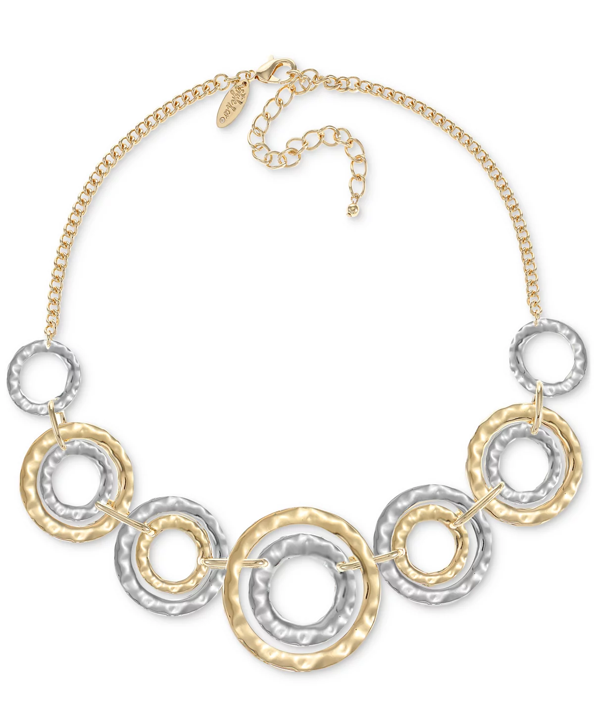 Style - Co Two-Tone Hammered Link Statement Necklace 18 3 extender Exclusively at Macys 5990₽
