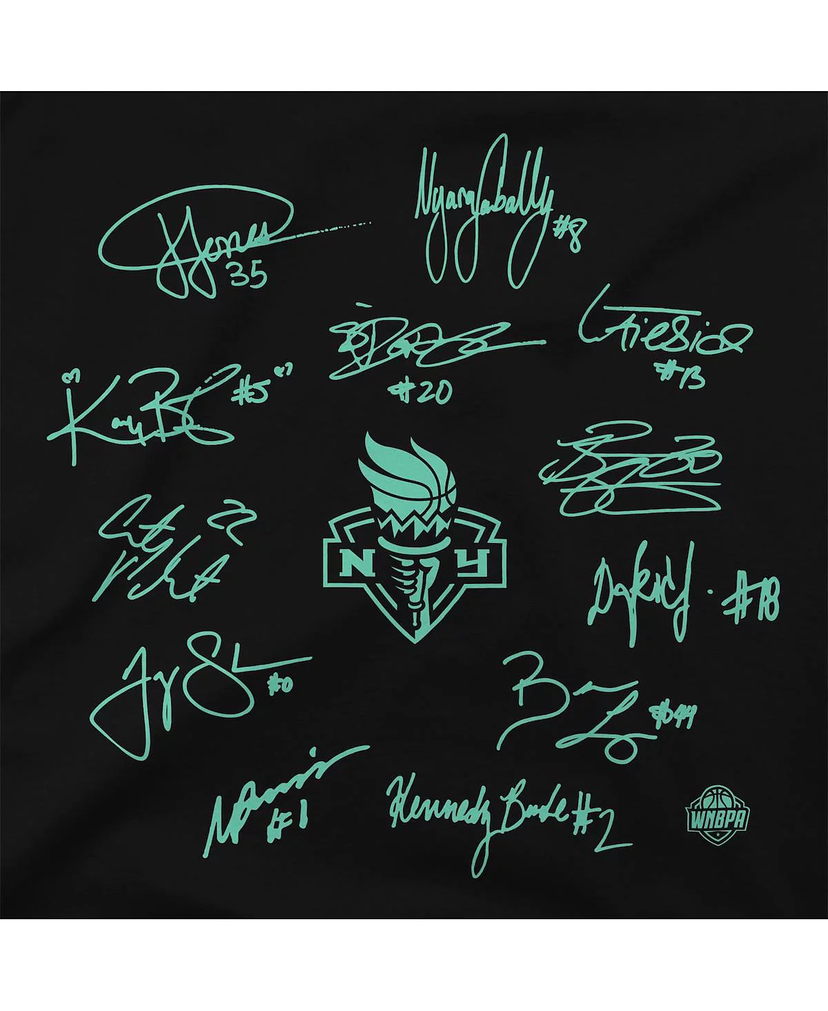 Stadium Essentials Mens and Womens Black New York Liberty 2024 WNBA Finals Champions History Made Roster Signature Long Sleeve T-shirt 9490₽