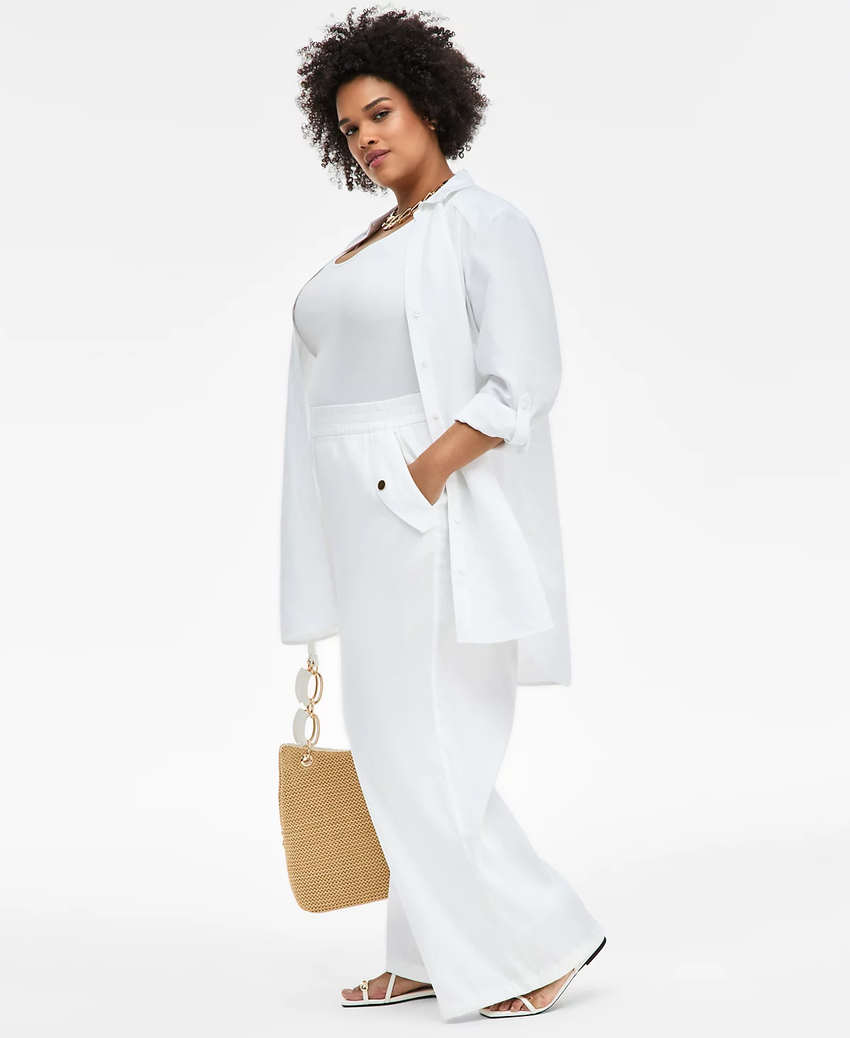 Широкие брюки-трансформеры I.N.C. International Concepts Plus размера плюс, эксклюзивно в Macy's