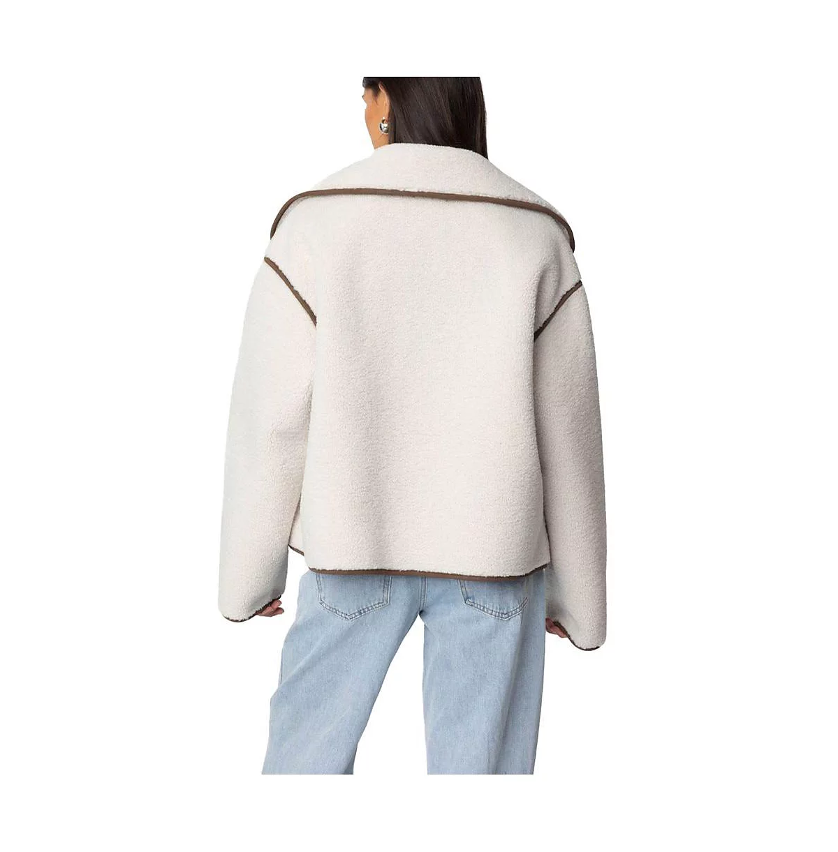 Женская куртка из искусственной овечьей шерсти Frost оверсайз от Edikted 33490₽