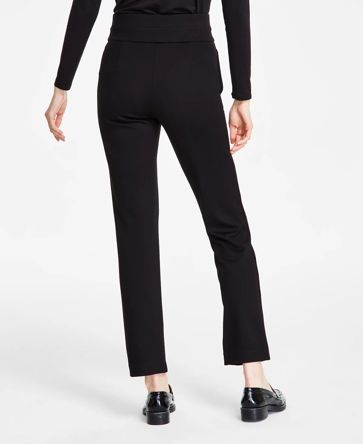 Jones New York Womens Pull On High Double Wide Waistband Straight Leg Pants 5990₽