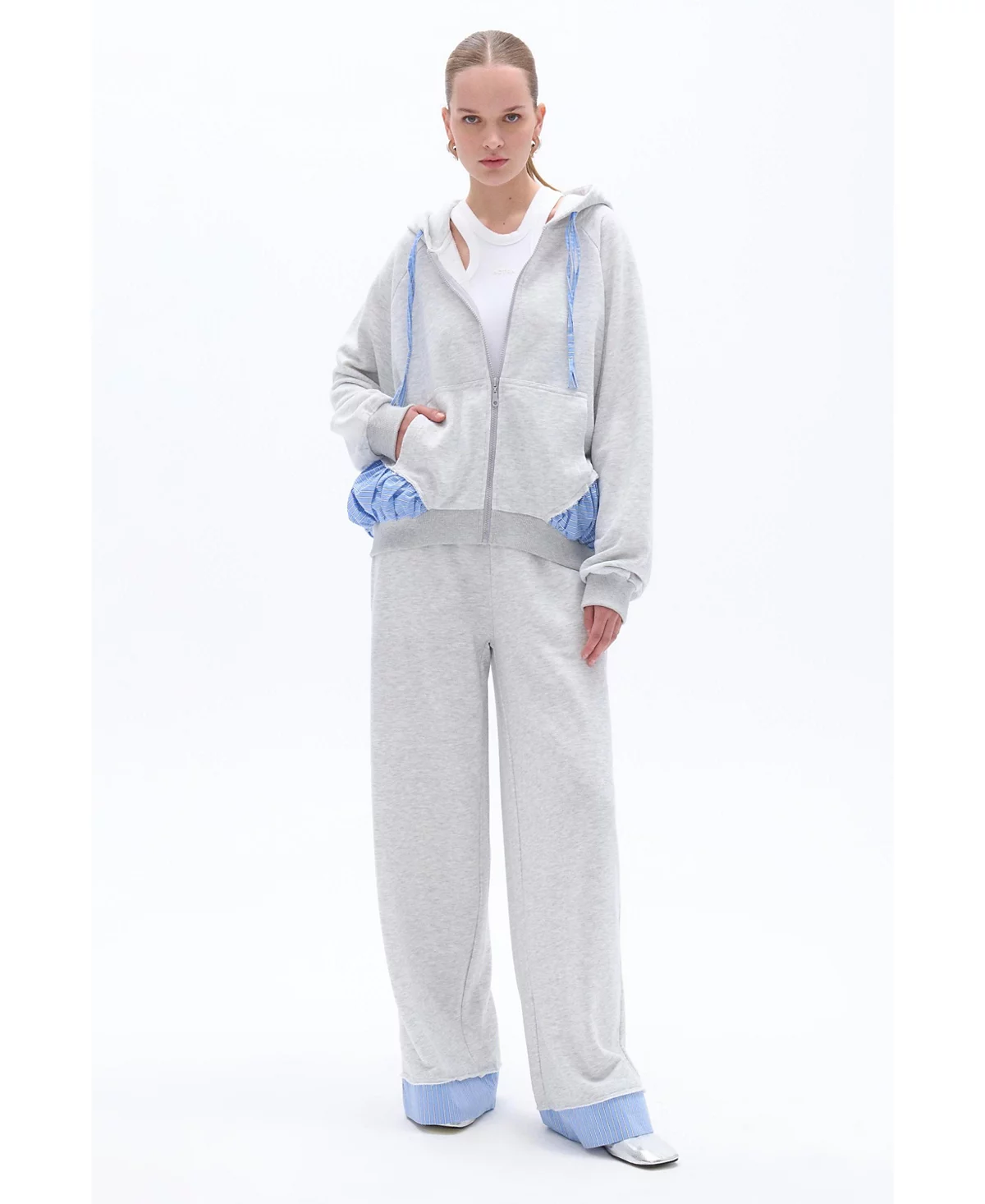 NOCTURNE Women's Oversized Zippered Sweatshirt