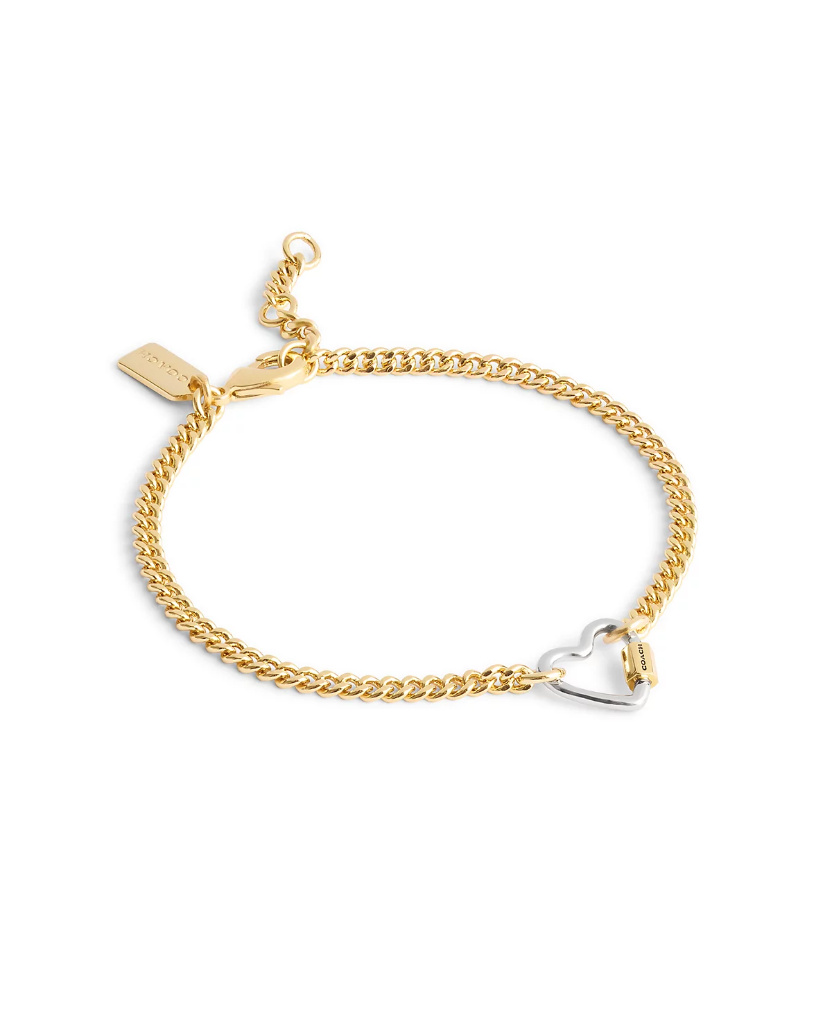 COACH Two-Tone Signature Carabiner Heart Link Bracelet 14290₽