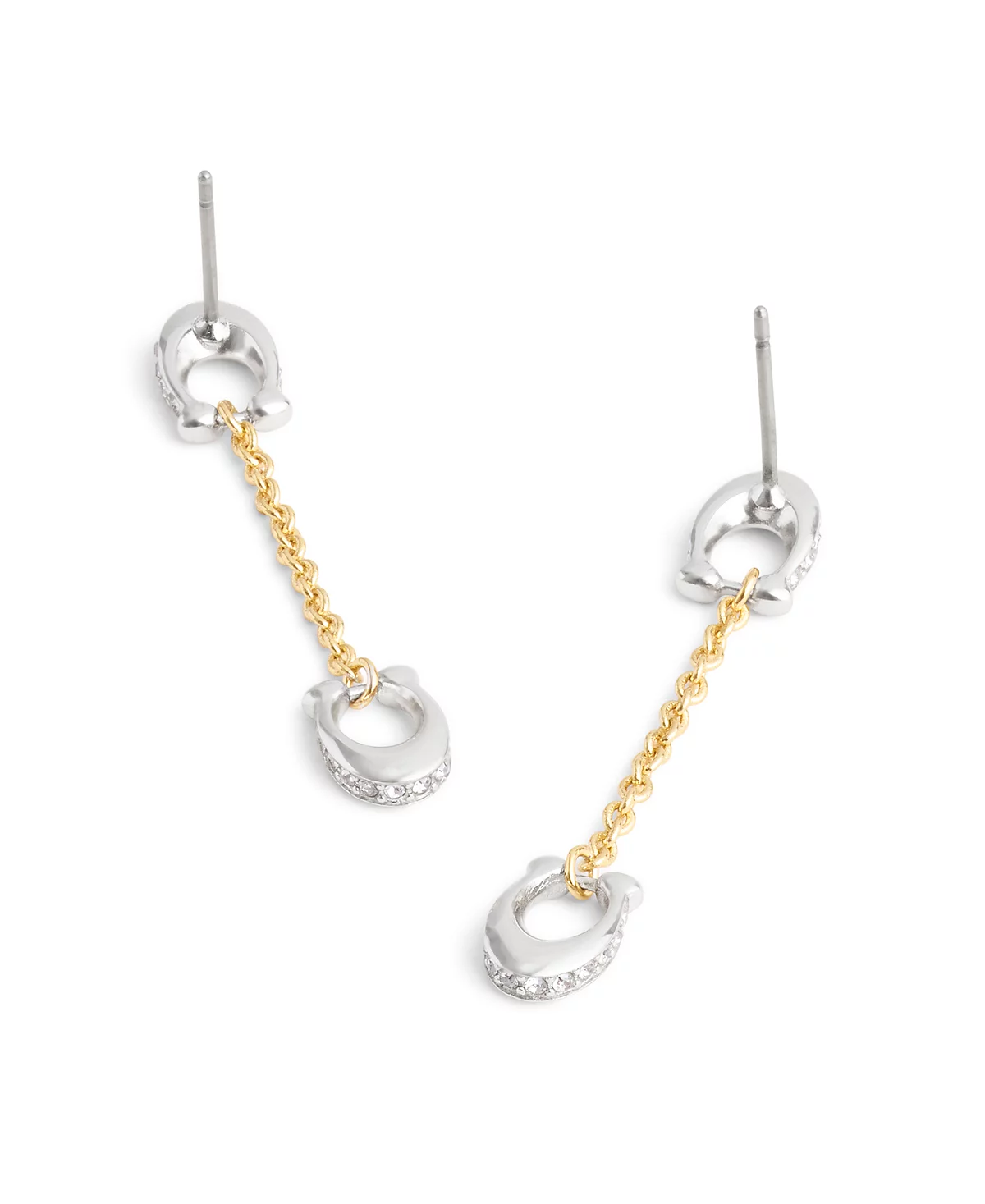 COACH Faux Stone Signature Pav C Linear Earrings 9990₽