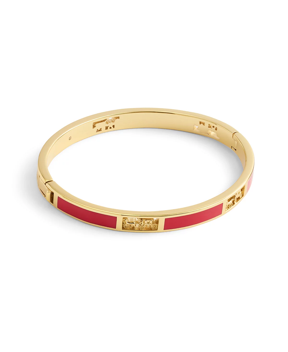 COACH Enamel Signature Horse Carriage Cut Out Bangle Bracelet 16690₽