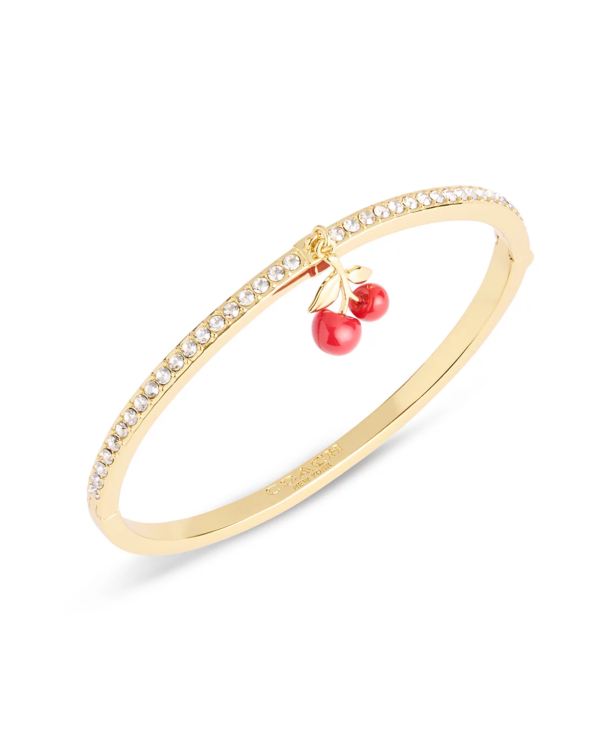 COACH Faux Stone Cherry Cluster Charm Bangle Bracelet 16690₽