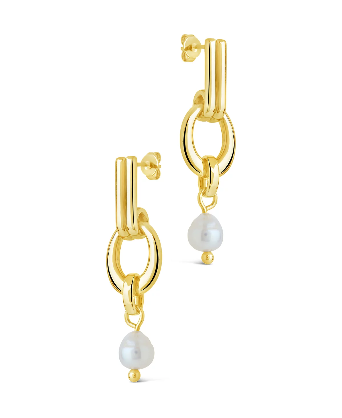 Sterling Forever Giselle Mother of Pearl Door Knocker Stud Earrings