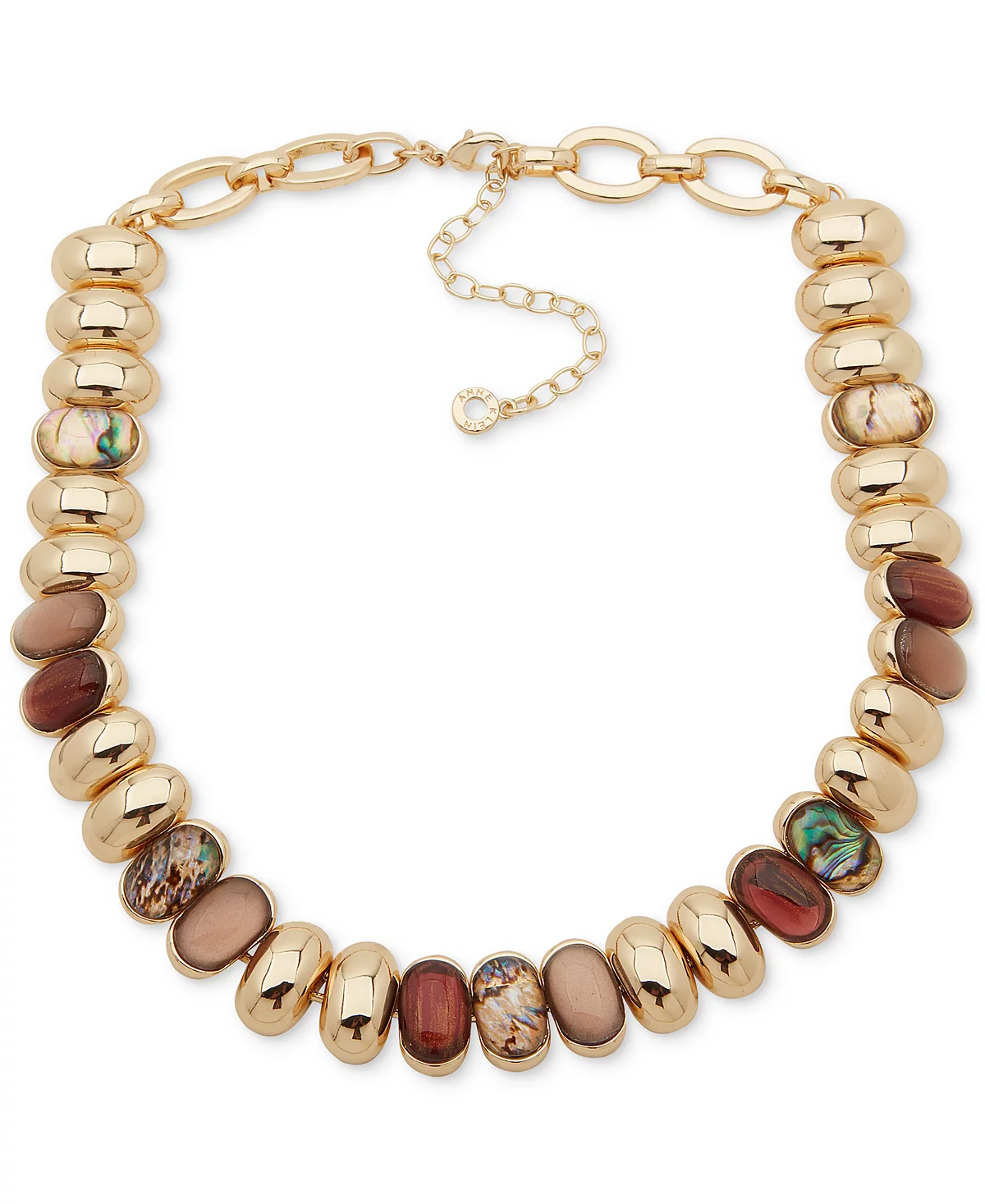 Anne Klein Gold-Tone Oval Stone Tiled Collar Necklace 16 3 extender 5190₽
