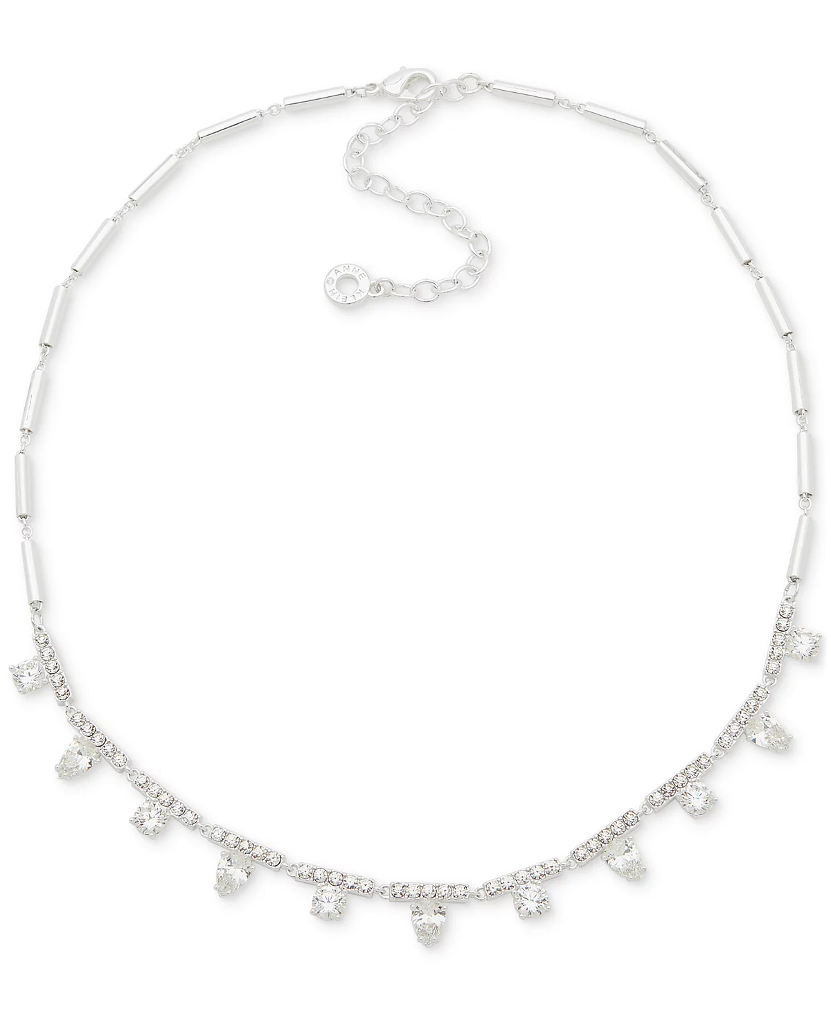 Anne Klein Silver-Tone Bar - Mixed Crystal Statement Necklace 16 3 extender 4290₽