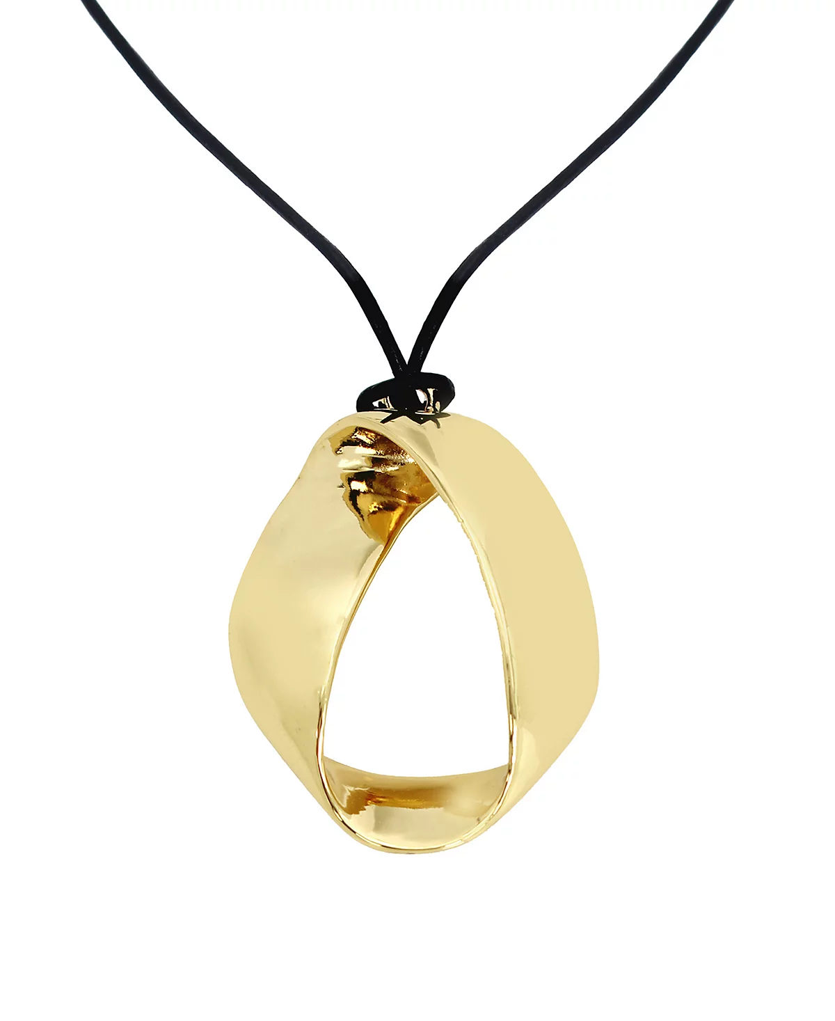 Robert Lee Morris Soho Sculptural Pendant Leather Slider Necklace