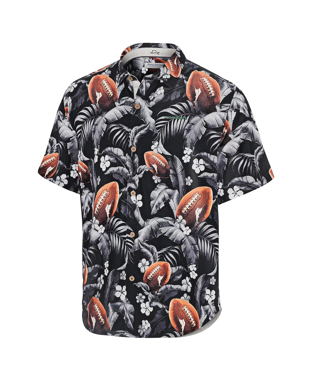 Мужская черная рубашка на пуговицах Tommy Bahama Oregon Ducks Veracruz Cay First Down Blooms от Tommy Bahama