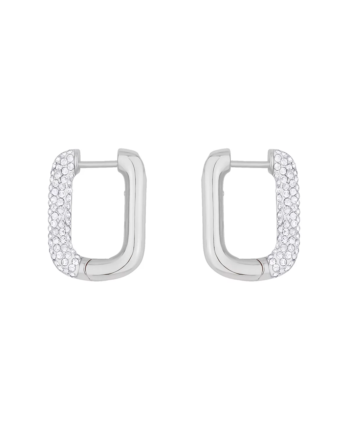 And Now This Clear Crystal Rectangular Shaped Hoop Earrings 5690₽
