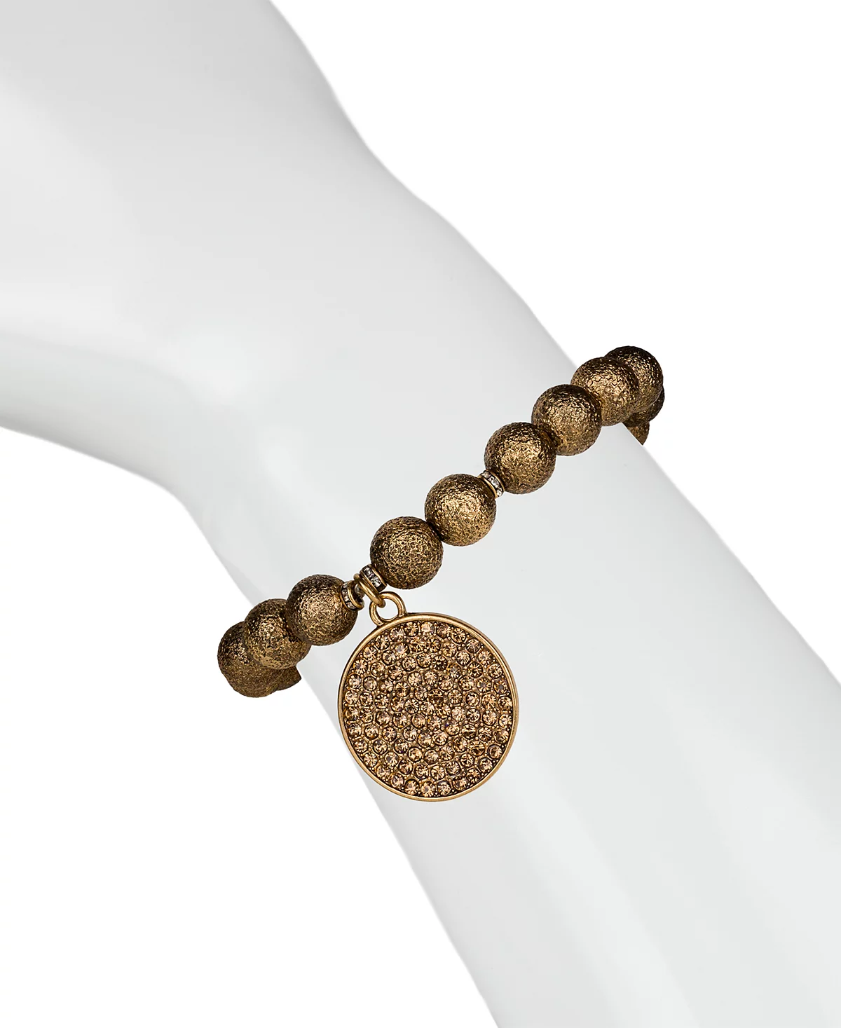 Patricia Nash Gold-Tone Dark Crystal Disc Beaded Stretch Bracelet 6490₽