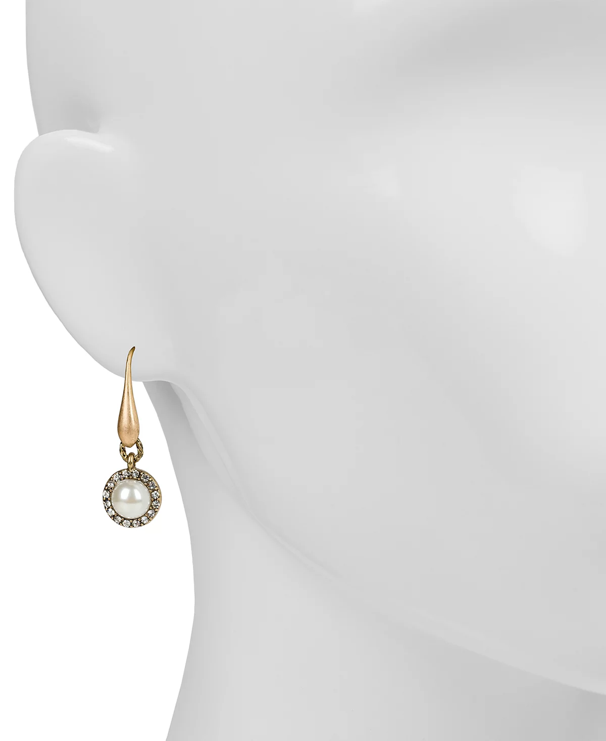 Patricia Nash Gold-Tone Imitation Pearl - Pav Halo Drop Earrings 5490₽