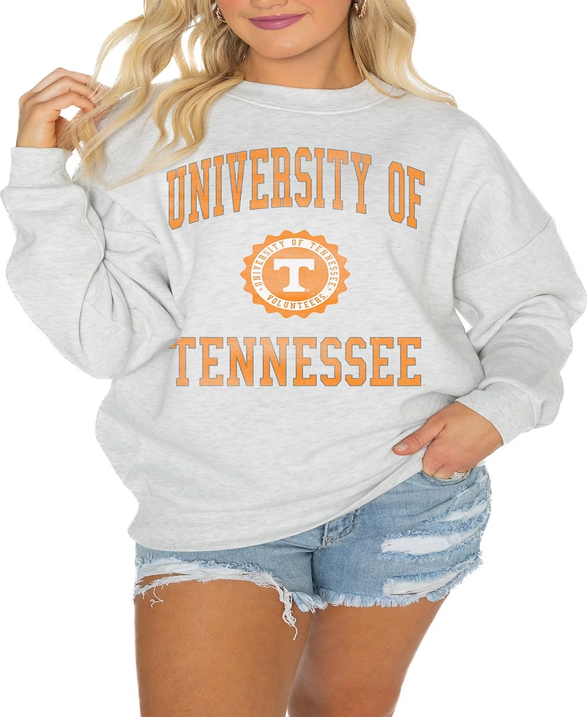 Gameday Couture Womens Steel Tennessee Volunteers Good Vibes Premium Fleece Drop Shoulder Pullover Sweatshirt 9090₽
