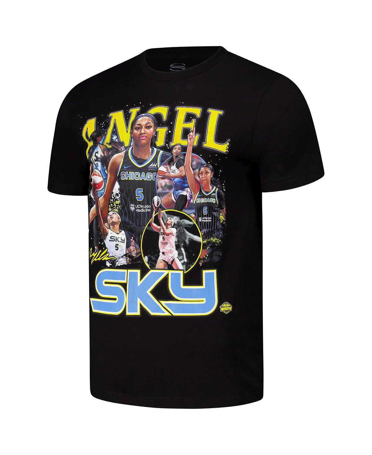 Stadium Essentials Men's and Women's Angel Reese Black Chicago Sky 2024 Crossroads T-Shirt