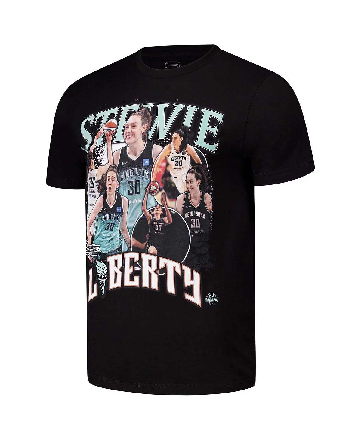 Stadium Essentials Men's and Women's Breanna Stewart Black New York Liberty 2024 Crossroads T-Shirt