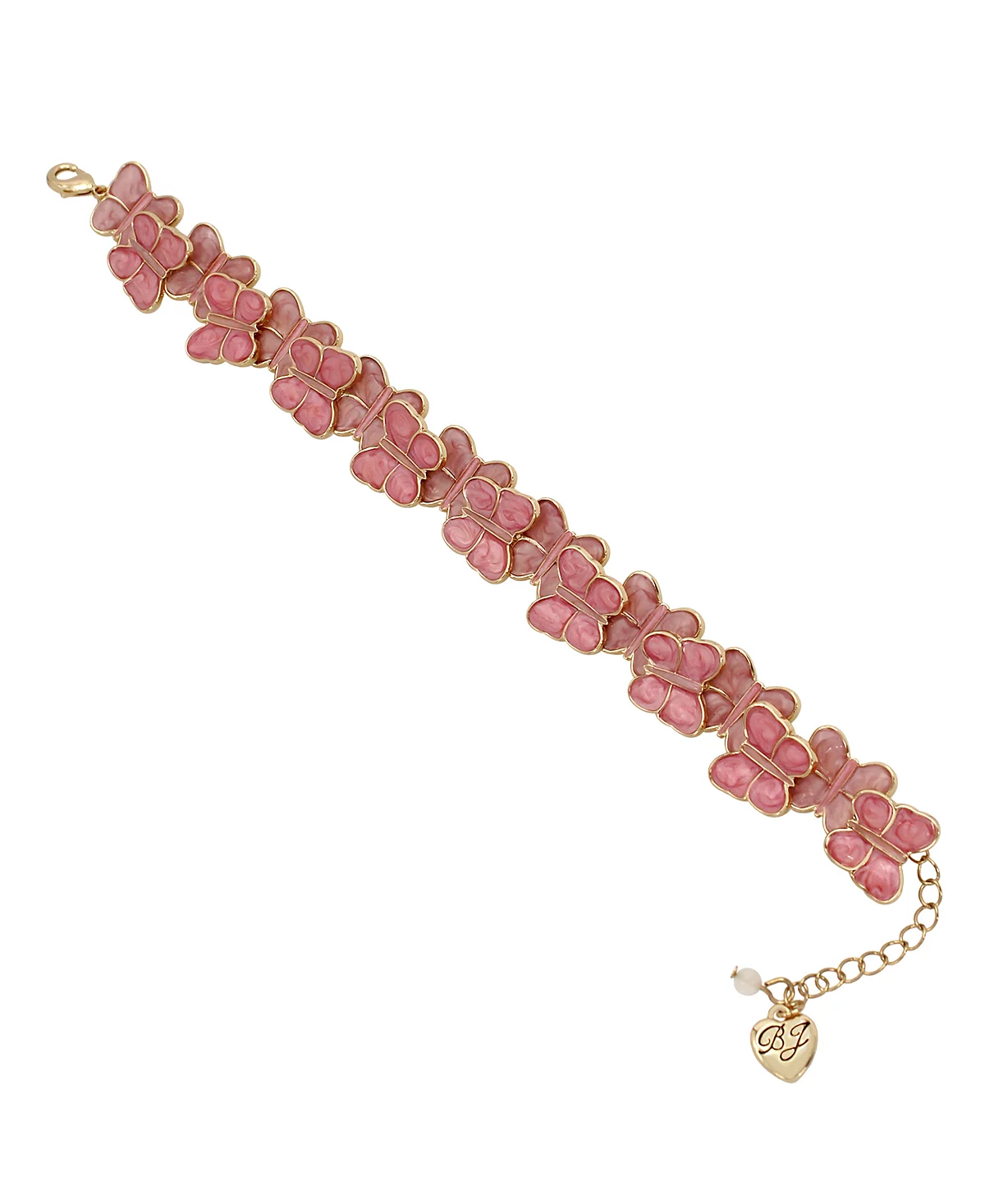 Betsey Johnson Pink Sweetheart Butterfly Link Bracelet 14790₽