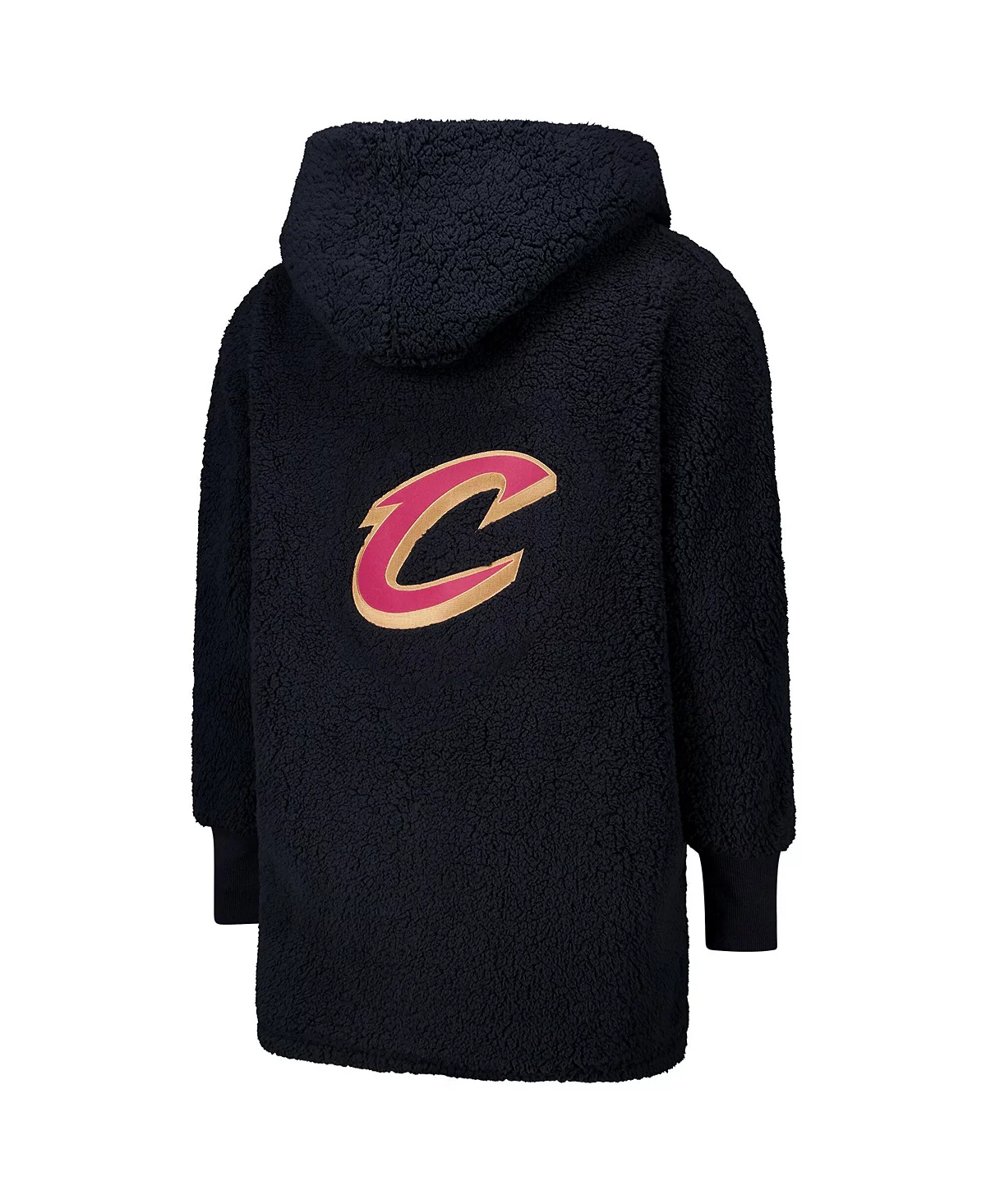 Jill Martin Men's and Women's The Best Lounger In The World Black Cleveland Cavaliers Oversized Open-Front Hoodie Sweater