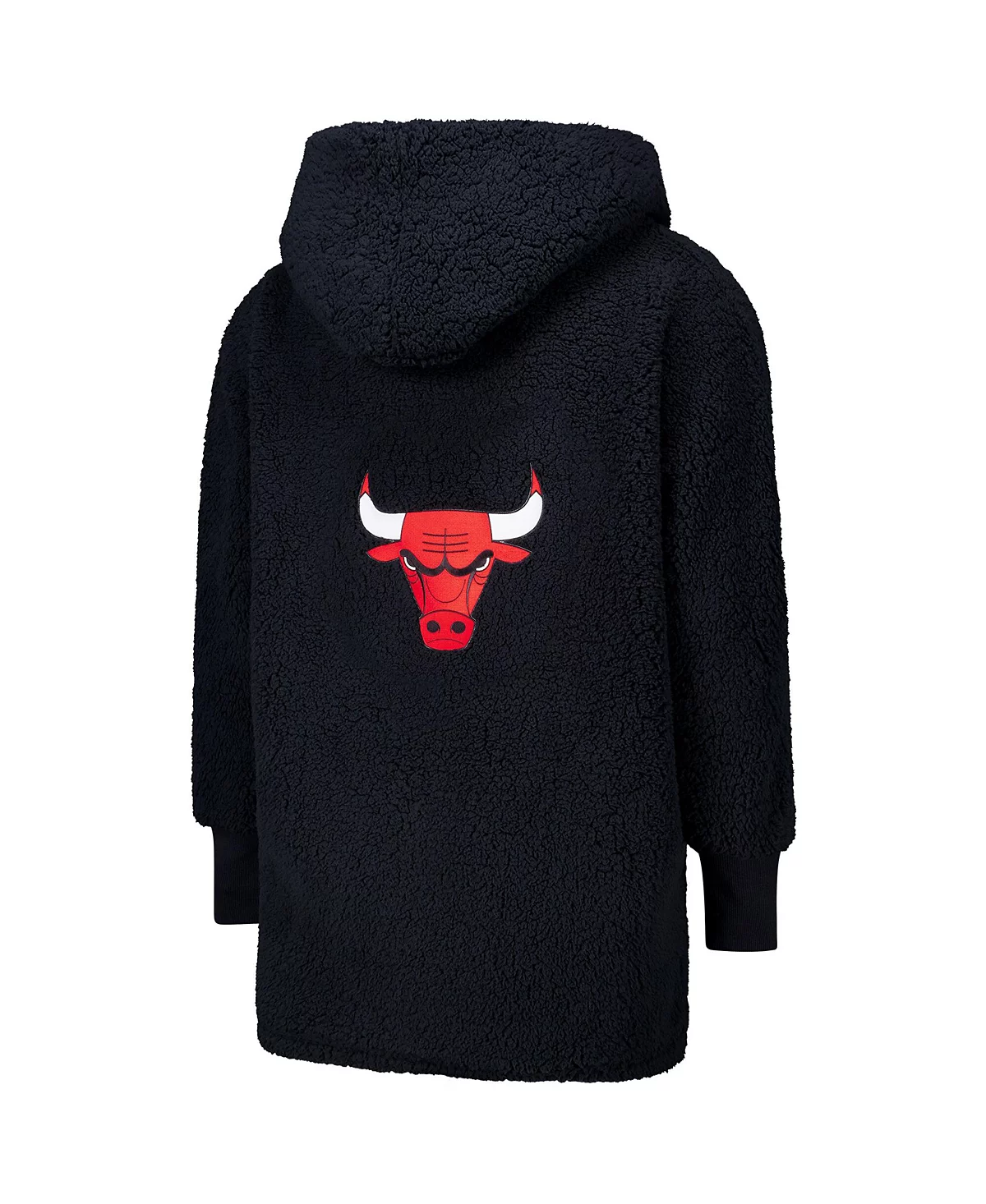 Jill Martin Men's and Women's The Best Lounger In The World Black Chicago Bulls Oversized Open-Front Hoodie Sweater
