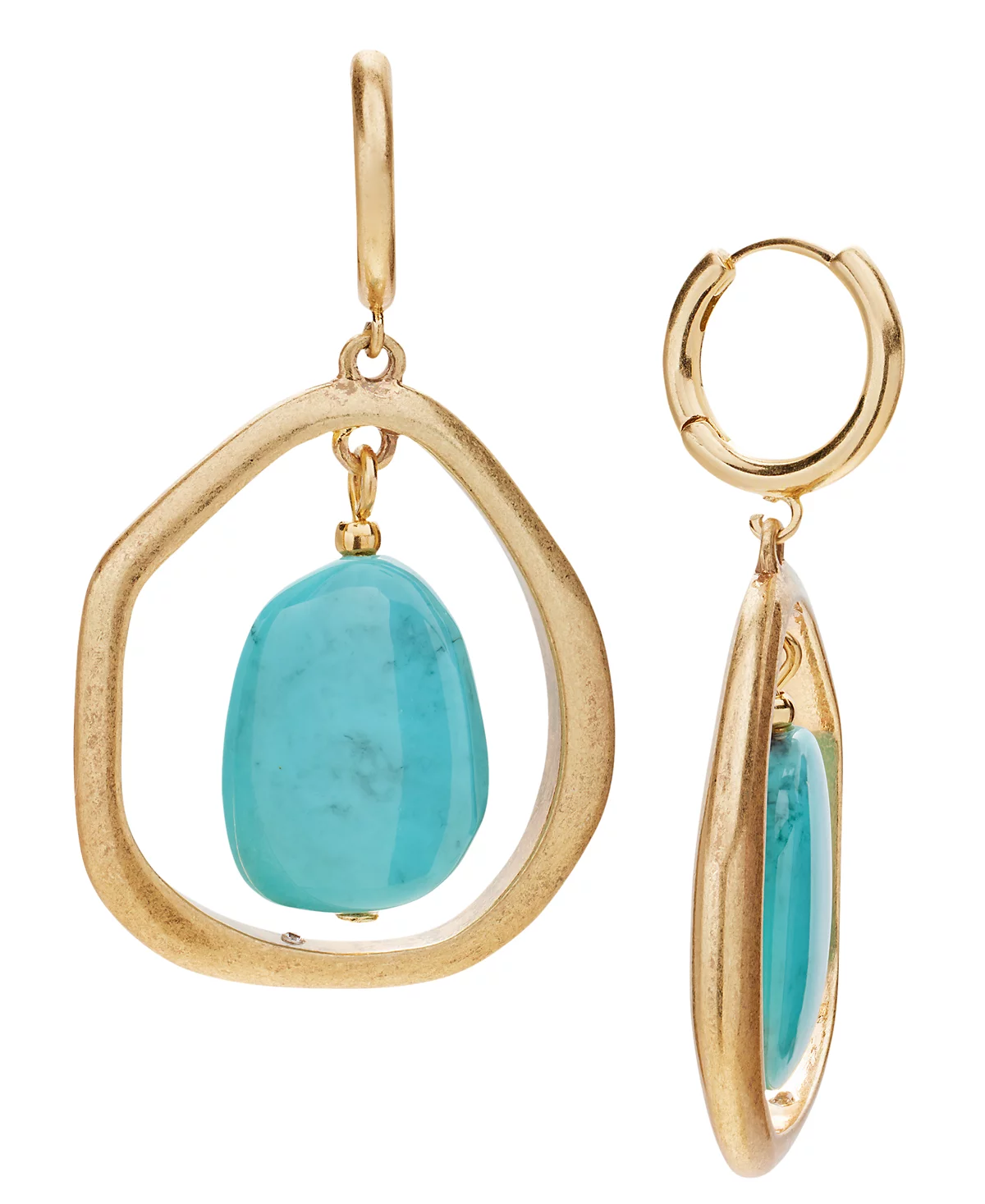 Style - Co Gold-Tone Stone Orbital Charm Hoop Earrings Exclusively at Macys 4490₽