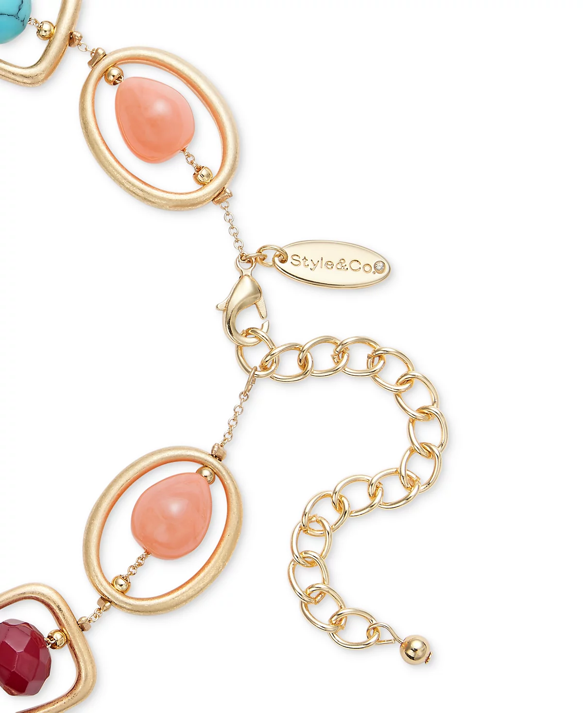 Style - Co Gold-Tone Mixed Stone Orbital Collar Necklace 18 3 extender Exclusively at Macys 9390₽