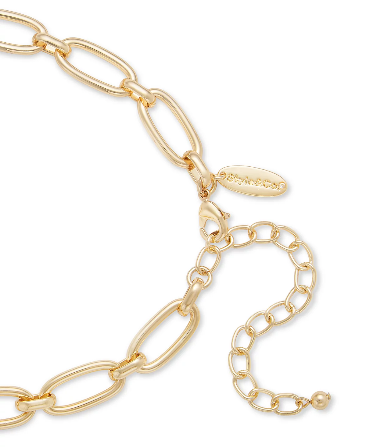 Style - Co Gold-Tone Hammered Sculptural Lariat Necklace 18 3 extender Exclusively at Macys 7490₽