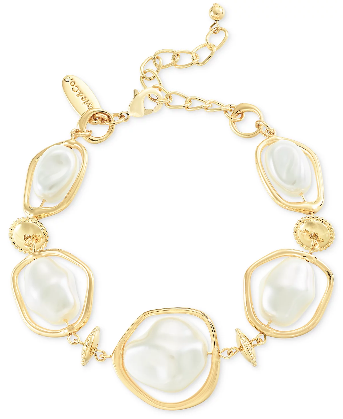 Style - Co Gold-Tone Baroque Imitation Pearl Orbital Flex Bracelet Exclusively at Macys 5990₽