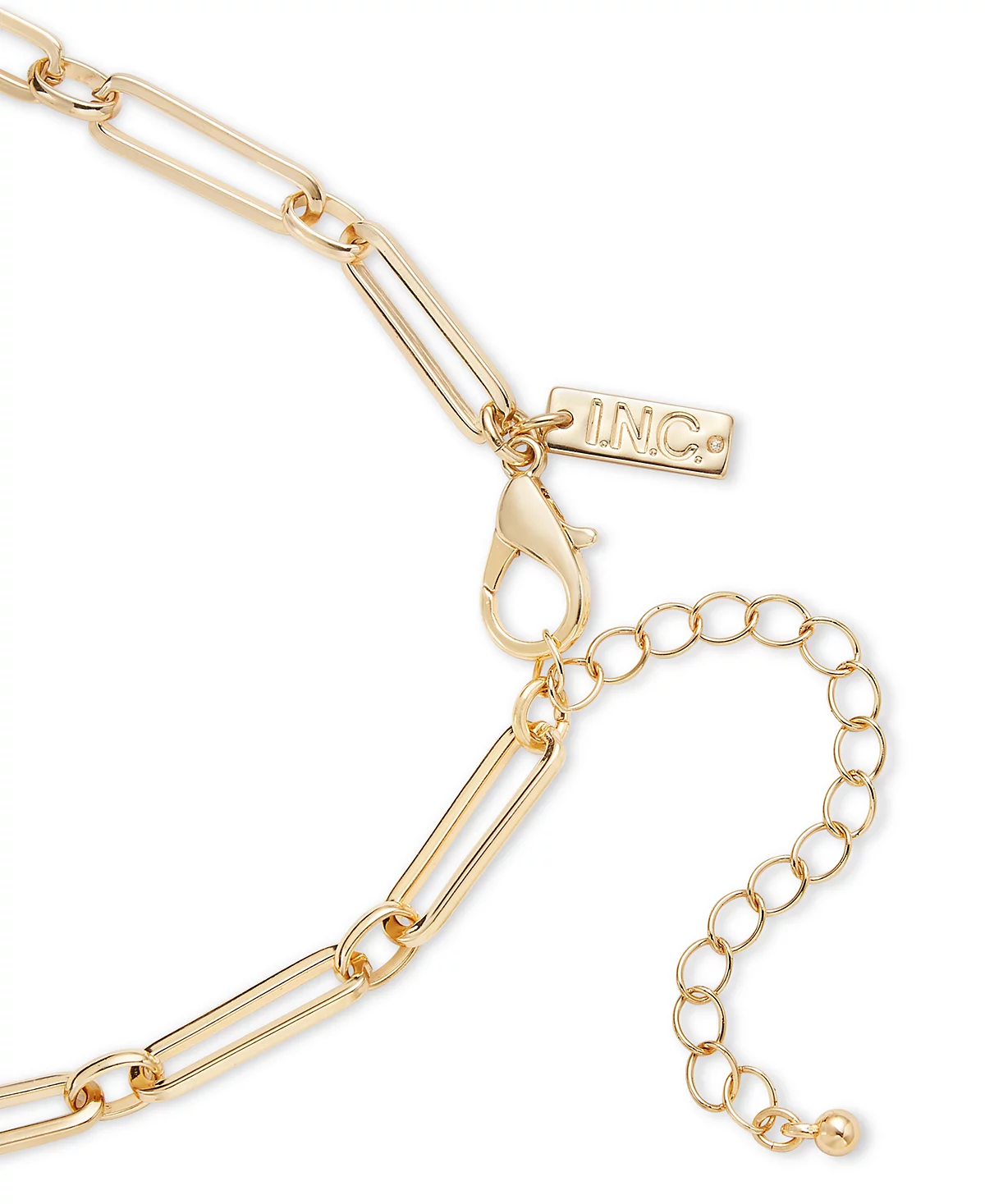 INC International Concepts Gold-Tone Crystal - Imitation Pearl Curved Bar Statement Necklace 16-12 3 extender Exclusively at Macys 5990₽