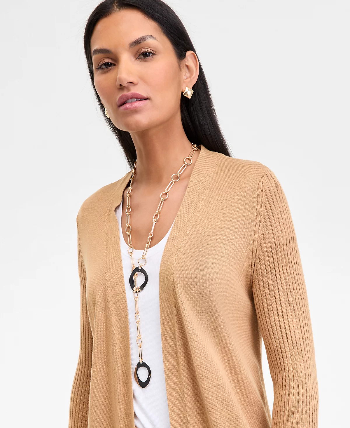 INC International Concepts Two-Tone Sculptural Ring 29-34 Adjustable Lariat Necklace Exclusively at Macys 4690₽