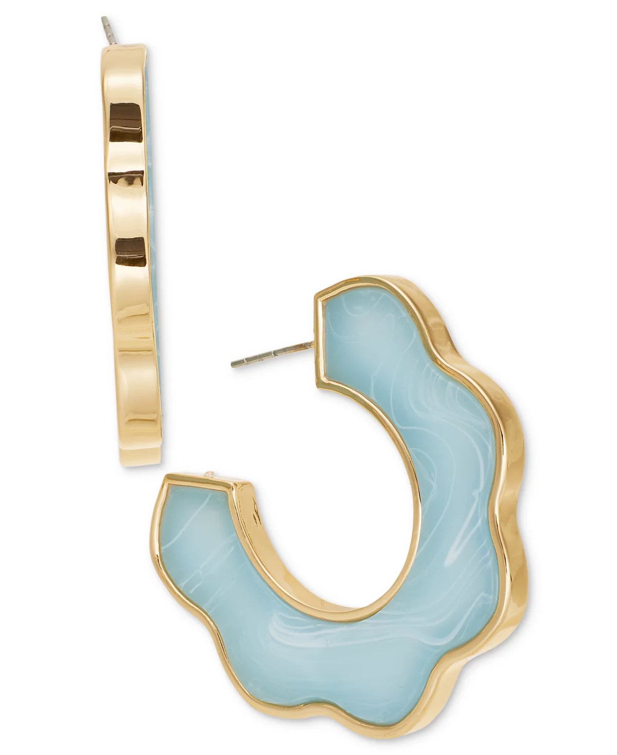 On 34th Gold-Tone Medium Color Stone C-Hoop Earrings 16 Exclusively at Macys 5990₽