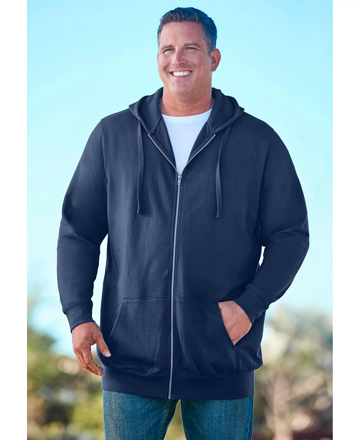 KingSize Big - Tall Longer-Length Fleece Full Zip Hoodie 9490₽